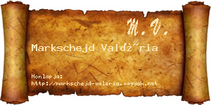 Markschejd Valéria névjegykártya
